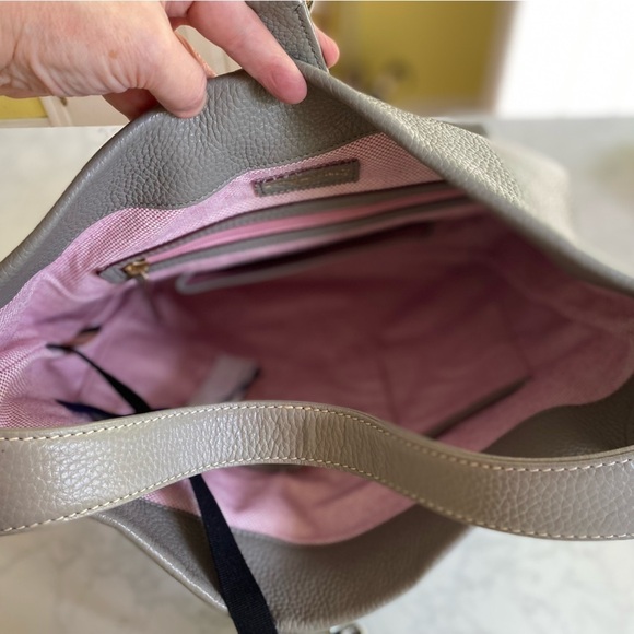 Dooney & Bourke Logo Lock Grey Leather Shoulder Bag NWT - Picture 11 of 13